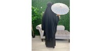 Jilbab black silk medina